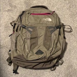 Tan with Pink accents “North Face” Recon Backpack